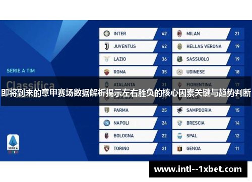 即将到来的意甲赛场数据解析揭示左右胜负的核心因素关键与趋势判断